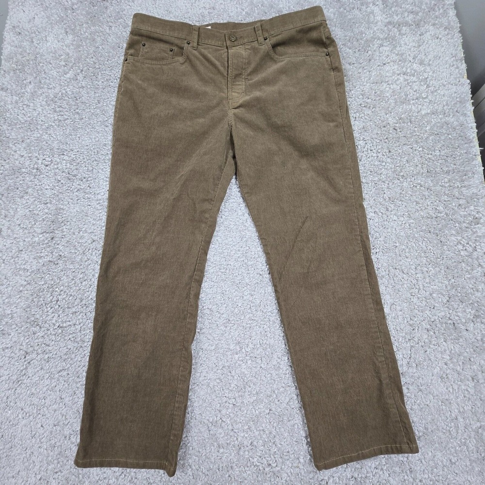 Onward Reserve Mens Brown Corduroy Straight Pants Size 38x32 (fits 36x29) Casual